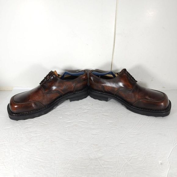 John Fluevog Men's VTG 240 Wagons US9,5/10 Brown Leather Square Toe Oxfords - Picture 5 of 14